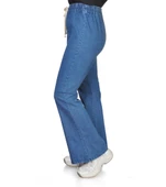 Kadın Beli Lastikli İspanyol Likralı Mavi Kot Pantolon Fresh&Moda - 2