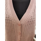 Kadın Pudra Pembesi Merserize Yelek - 3