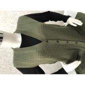 Kadın Haki Yeşil Merserize Yelek - 3