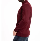 Erkek  Siyah İnce Yünlü Yarım Boğazlı Triko Baba Kazak - 7