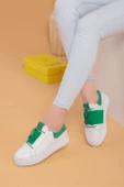 Alvaro Beyaz Yeşil Renkli  Sneaker - 3