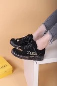 Astra Taşlı Desenli Şeffaf Taban Siyah Renkli Kadın Sneaker - 2