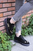 Astra Taşlı Desenli Şeffaf Taban Siyah Renkli Kadın Sneaker - 6