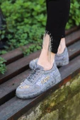 Astra Taşlı Desenli Şeffaf Taban Gri Renkli Kadın Sneaker - 7