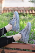 Astra Taşlı Desenli Şeffaf Taban Gri Renkli Kadın Sneaker - 4