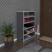 Kenzlife ayakkabılık goya gri 100*70*30 arkalıksız ayakkabı ofis dolabı - 1
