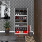 Kenzlife ayakkabılık goya gri 140*70*30 arkalıksız ayakkabı ofis dolabı iki bölme - 2