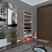 Kenzlife ayakkabılık goya crd 160*70*30 arkalıksız ayakkabı ofis dolabı iki bölme thumbnail 1