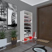 Kenzlife ayakkabılık goya byz 160x70x30 arkalıksız ayakkabı ofis dolabı iki bölme - 1