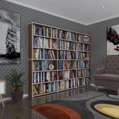 Kenzlife kitaplık süper ga 180*240*19 cvz 6 katlı 3 bölme çift bölme opsiyonlu ofis mutfak banyo dolabı arkalıksız thumbnail 1