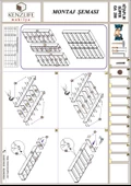 Kenzlife kitaplık süper ga 180*200*19 gri 6 katlı 3 bölme çift bölme opsiyonlu ofis mutfak banyo dolabı arkalıksız - 3