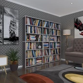 Kenzlife kitaplık süper ga 180*200*19 gri 6 katlı 3 bölme çift bölme opsiyonlu ofis mutfak banyo dolabı arkalıksız - 1