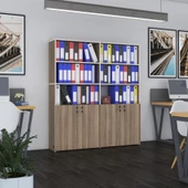 Kenzlife klasör dolabı kilitli ılgar crd 175*160*30 klasörlük kitaplık ofis arkalıksız thumbnail 1