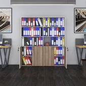 Kenzlife klasör dolabı kilitli ılgar crd 175*160*30 klasörlük kitaplık ofis arkalıksız thumbnail 2