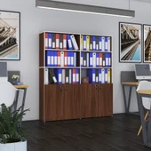 Kenzlife klasör dolabı kilitli ılgar cvz 175*160*30 klasörlük kitaplık ofis arkalıksız thumbnail 1