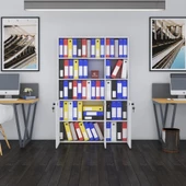 Kenzlife klasör dolabı kilitli alpdem byz 175*120*30 klasörlük kitaplık ofis arkalıksız thumbnail 2