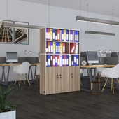 Kenzlife klasör dolabı kilitli alpdem crd 175*120*30 klasörlük kitaplık ofis arkalıksız thumbnail 1