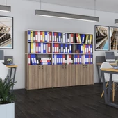 Kenzlife klasör dolabı kilitli kutalmış crd 175*240*30 klasörlük kitaplık ofis arkalıksız thumbnail 1