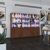 Kenzlife klasör dolabı kilitli kutalmış cvz 175*240*30 klasörlük kitaplık ofis arkalıksız thumbnail 1