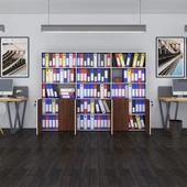 Kenzlife klasör dolabı kilitli kutalmış cvz 175*240*30 klasörlük kitaplık ofis arkalıksız thumbnail 2