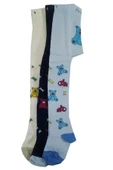 Erkek Bebek Çocuk Renkli Desenli Külotlu Çorap 3 lü Paket - 6