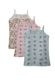 Kota 3lü Kız Çocuk İp Askılı Desenli Atlet Pamuklu Fanila - 3