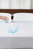 140x200 Cm Çift Kişilik Fitted Geçmeli Sıvı Geçirmez Alez Pamuklu Yatak Koruyucu - 2