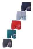Koza Erkek Çocuk Renkli Desenli Boxer Külot 5 li Paket - 3