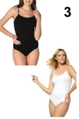 Gümüş Kadın İp Askılı Kancalı Çıt Çıtlı Body 3 Lü Paket - 4