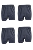 4lü Erkek Düğmeli Boxer Ekonomik %100 Pamuklu Paçalı Don - 11