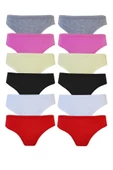 12li Tutku Kadın Bikini Külot Pamuklu Renkli İç Çamaşırı Nevra thumbnail 1