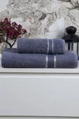 %100 Pamuk 2 Parça Kadın/Erkek Banyo Duş Hamam Havlu Seti 90x150 Cm - 1