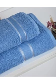 %100 Pamuk 2 Parça Kadın/Erkek Banyo Duş Hamam Havlu Seti 90x150 Cm - 6