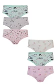Kota 6lı Kız Çocuk Külot Renkli Desenli Empirme Slip İç Çamaşır - 3