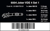 Wera 6004 Joker VDE 4 Set 1 VDE Yalıtımlı Kendinden Ayarlı Açık Ağız Kurbağacık Anahtar Seti - 3