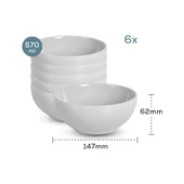 Keramika Beyaz Delta Çorba Kasesi 14 Cm 6 Adet - 2