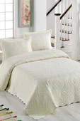 Ivy Krem Çift Kişilik Microfiber Kapitone Yatak Örtüsü Ekru thumbnail 1