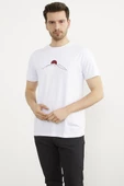Sıfır Yaka Baskılı Kısa Kol Tişört - Beyaz thumbnail 3