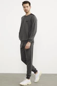 Rahat Kalıp Sıfır Yaka Eşofman Takım - Antrasit thumbnail 3
