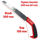 Rodex Budama Testeresi Kılıflı 300 mm Çelik Düz Ağaç Dal Bağ El Testeresi - 2
