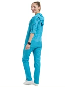 VIOLET- Kadın Koton Turkuaz Medikal Üniforma Takımı thumbnail 6