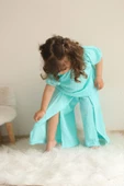 KIZ ÇOCUK BÜRÜMCÜK MODEL YIRTMAÇLI PAMUK TAKIM - 4