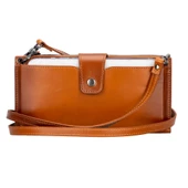 Lozan Strap 6.5 inch Uyumlu Deri Kartlıklı Kılıf RST2EF Taba - 1