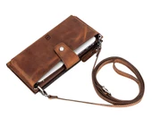Lozan Strap 6.5 inch Uyumlu Deri Kartlıklı Kılıf G2 Kahve - 2