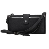 Lozan Strap 6.5 inch Uyumlu Deri Kartlıklı Kılıf ERC1 Siyah - 1