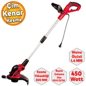 Rodex RDX915 Elektrikli Çim Ot Kenar Alma Kesme 450W 300 mm Çim Makinası - 1