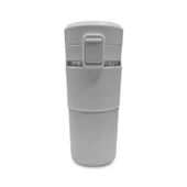 Sızdırmaz Paslanmaz Çelik Kaydırmaz Lastikli İç Kısmı Süzgeçli Araç Ofis Çay Kahve Termos Mug 400 ML - 4