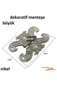 Nikel Metalik Dekoratif 4 Adet Büyük Menteşe Yaprak Menteşe Kutu Dolap Menteşe - 2