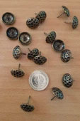 25 ADET 18 MM PETEK KABARA RAPTİYE HOBİ ÇİVİSİ KOLTUK ÇANTA TASARIM AKSESUAR SÜSÜ - 2