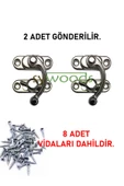 2 ADET BÜYÜK BOY YAY GÖZÜ KANCALI KİLİT NİKEL KUTU SANDIK VE KAPAK KLİPSİ 37X45 MM - 4